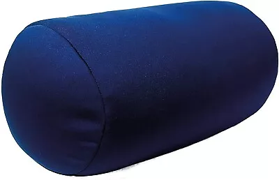 Travel Beanie Pillow Soft Blue Microbead Cushion Support Log For Head Neck Back • £13.19