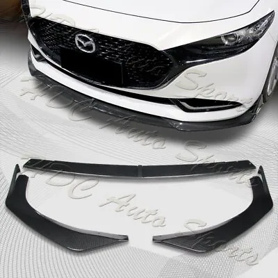 For 2019-2023 Mazda 3 Mazda3 Carbon Look Front Bumper Body Kit Spoiler Lip 3PCS • $46.99