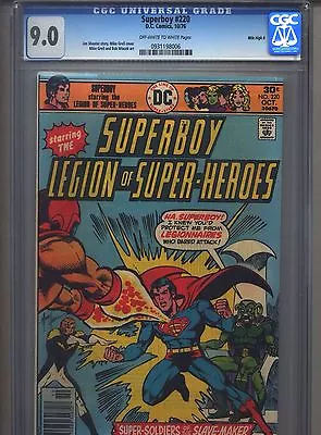 Superboy #220 CGC 9.0 (1976) Legion Of Super-Heroes Mile High II • $79.99