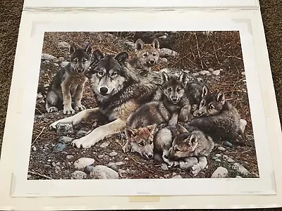 Carl Brenders Den Mother Wolf Family Limited Edition Signed Number 7554 W/Mat • $119.95