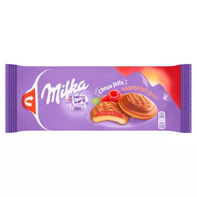 6x MILKA CIASTKA CHOCO JAFFA MALINOWA 147G - RASPBERRY JELLY SPONGE CAKES X6 Pcs • £13.95