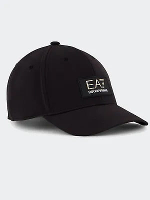EA7 Emporio Armani Men's Gold Label Baseball Cap In Black / Gold • £44.95