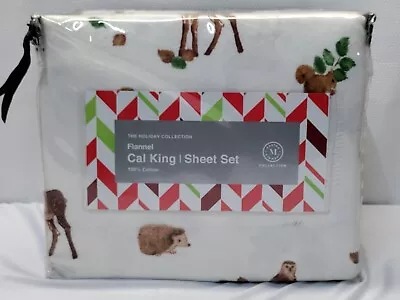 Martha Stewart Collection Printed Cotton Woodland Flannel 4Pc Cal King Sheet Set • $69.99