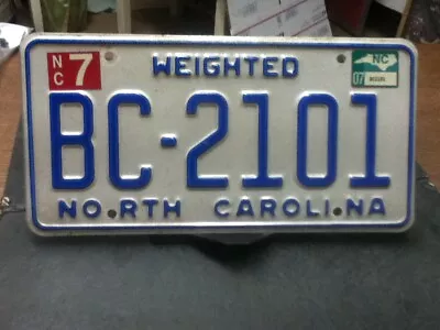 License Plate Tag Vintage North Carolina Weighted BC 2101 2007 Rustic • $9.25