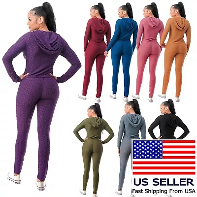 Women Workout Set Active Wear Yoga Booty Boosting Leggings Tracksuits • $12.99