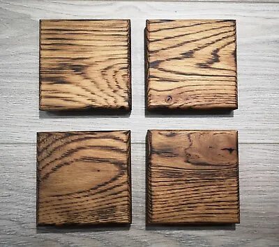 Solid Rustic Oak Coasters Extra Thick 100x100x20mm • £12.99