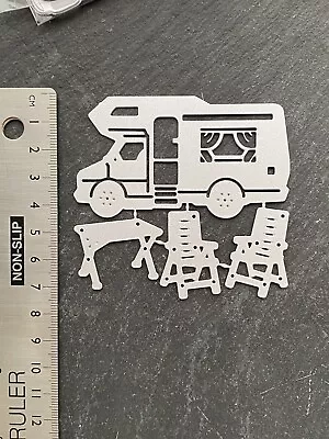 Camper Metal Dies Set Campervan Motorhome VW Holiday Caravan Camping Card Making • £4.79