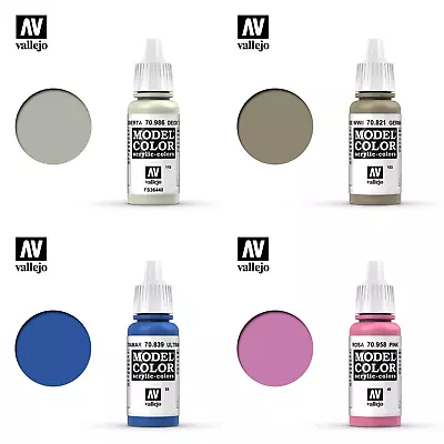 £3.49 • Buy Vallejo Model Color Paints - (Singles All Colours) 17ml Bottles Acrylic