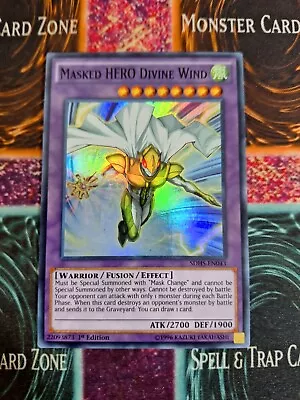 Yu-Gi-Oh! TCG Masked HERO Divine Wind SDHS-EN043 Super Rare 1st Ed Near Mint • $4.50