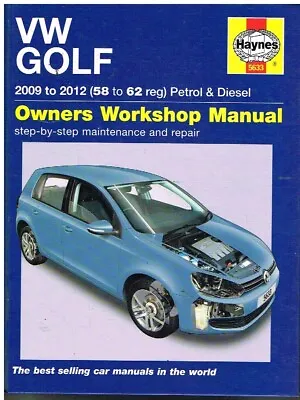 Vw Golf Mk6 1.4 Petrol 1.6 2.0 Diesel (2009-12) Workshop Manual *hardback Vgc* • $31.12