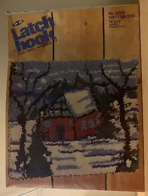 Vintage MH Latch Hook Rug Wall Hanging Kit  Winter Scene  18009 New 18 X 24 • $19.98