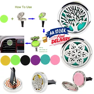 FRAGRANCE ESSENTIAL OIL DIFFUSER Stainless CAR AIR VENT FRESHENER Aromatherapy • $10.55