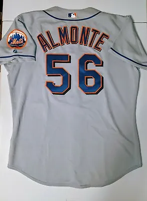 GAME WORN USED Majestic EDWIN ALMONTE NEW YORK METS Grey 2003 Jersey 48 Piazza • $124.99