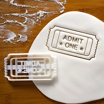 Admit One Ticket Cookie Cutter | Carnival Birthday Invitation Retro Vip Biscuit • £10.31