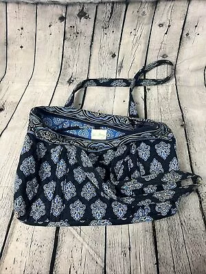 Vera Bradley Tote Bag Purse Ink Blue Villager Medium Size Mom Gift Granny Casual • $14