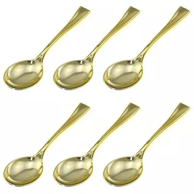 24pcs Plastic Gold Mini Spoons Disposable Dessert Spoon Tasting Spoons Plastic C • $11.54