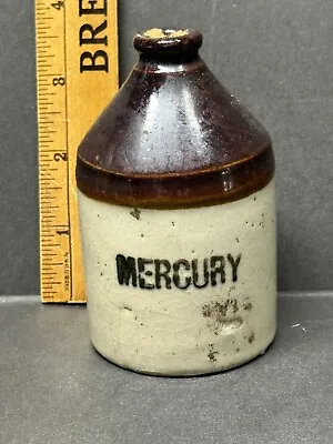 Antique Miniature Stoneware Mercury Jar Bottle Jug Corked Vintage • $14.99