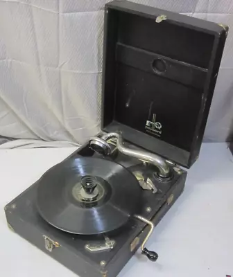 Antique Paillard Model 302 Portable Gramophone Suitcase Record Player • $199.99