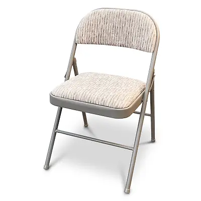 New Deluxe Strong Steel Metal Frame Chair Fabric Padded Folding Office Back Rest • £22.85
