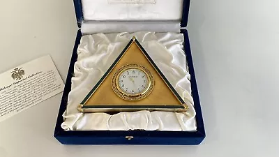 Faberge Imperial Collection Triangle Enamel Desk Clock 100% Authentic Msrp $1000 • $700