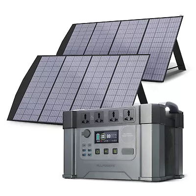 ALLPOWERS 2000W 1500Wh Protable Power Station WIth 2*200W Solar Panel Camping RV • £1043.38