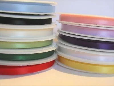 £0.99 • Buy Satin Ribbon 7mm Wide - Choice Of Colours 
