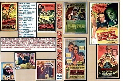 Ellery Queen Complete Movie Series On Dvd  9 Movies 1935-42 • $60