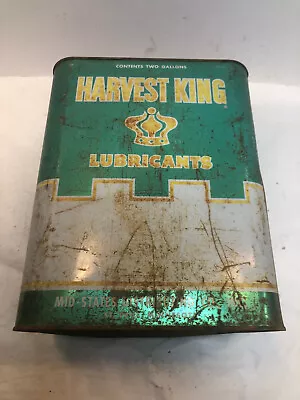 Vintage Harvest King Two Gallon Lubricants Motor Oil  Can Primitive • $14.95