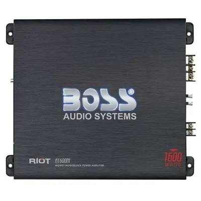 1 BOSS AUDIO SYSTEMS RIOT R1600M Amplificatore Mono Classe Ab 1 X 1200 Watt Rms • £160.97