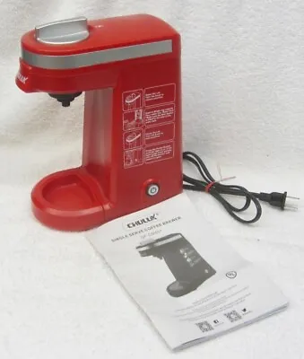 Nice CHULUX Single Cup COFFEE MAKER Travel K-Cup Brewer QF-CM801 RED W/ GUIDE • $12.95