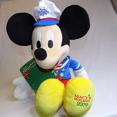 Macys Disney Mickey Mouse Plush Sailor Holiday Edition Soft Stuffed Toy 2009 20  • $10.93