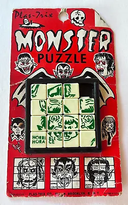 VTG 1960's PLAS-TRIX Monster Slide Squares  Horrible Horace  Puzzle NOS • $30
