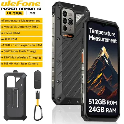 5G Ulefone Armor 18 Ultra Rugged Phone Outdoors Android 13 Mobile Wireless 512GB • $809.11