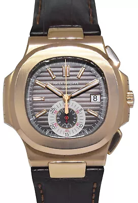 Patek Philippe 5980 Nautilus Chronograph 18k Re Gold Chocolate B/Ps '10 5980R • $140000