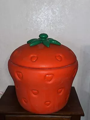 Vintage 1980s Little Tikes Strawberry Shortcake Red Toy Box Storage Hamper Bin • $75