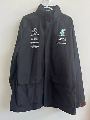 Tommy Hilfiger Petronas Mercedes Benz F1 AMG Black Windbreaker Jacket Adult XXL • $76.50