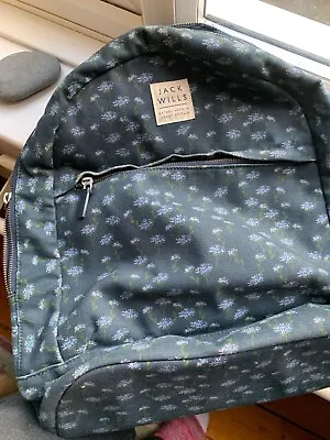 Jack Wills Ladies Backpack. Blue With Light Blue Floral. • £6.50