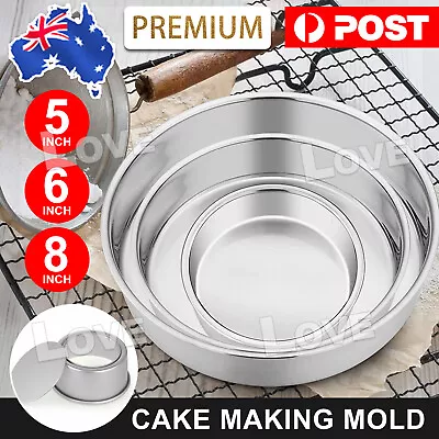 5/6/8  Cake Mold Aluminium Alloy Round DIY Cakes Pastries Mould Baking Tin Pan • $11.95