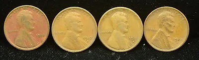 Lot Of  (4) (1929 1912 1917 1916) Lincoln Wheat Cents I717 • $8