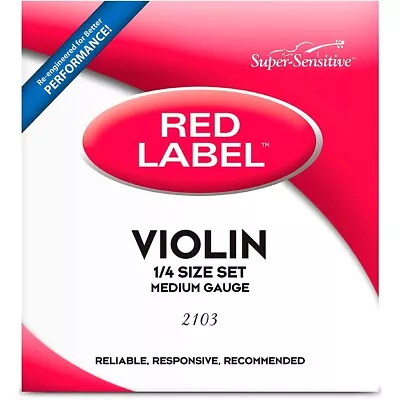 Super Sensitive Red Label Series Violin String Set 1/4 Size Medium • $20.99