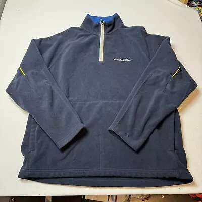 Vintage Nautica Competition Fleece Jacket Mens M  1/4 Zip Pullover • $19.97