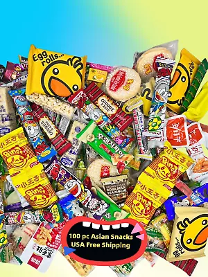 100 Pc Asian Candies Snacks Variety Snack Box Japanese Korean Chinese Thai • $34.50