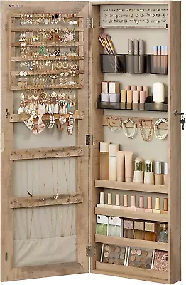 SONGMICS Mirror Jewelry Cabinet Armoire Wall Or Door Mounted Jewelry Storage Or • $131.95