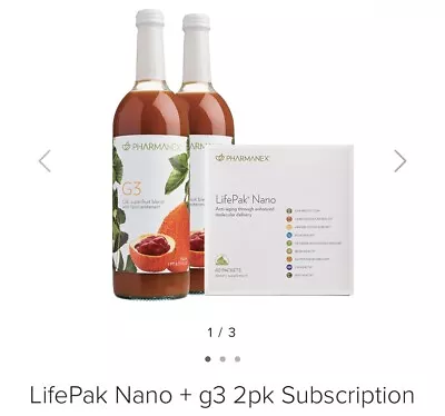 Nu Skin  Pharmanex  LifePak Nano 60 Packets + G3 Juice 2 Bottles 750ml Per • $220