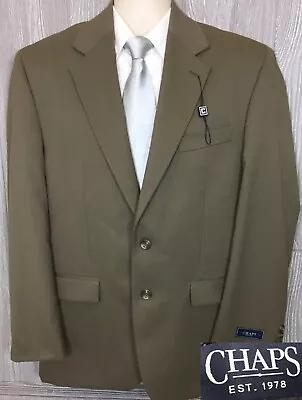 NWT Chaps Mens Beige Wool 2 Button Sport Coat Jacket 40R FLAWS (t5) • $40