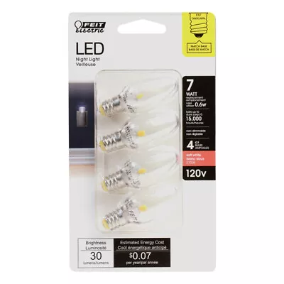 4 Feit Electric Acre C7 E12 LED Bulbs Soft White 7 Watt 120V • $10.38