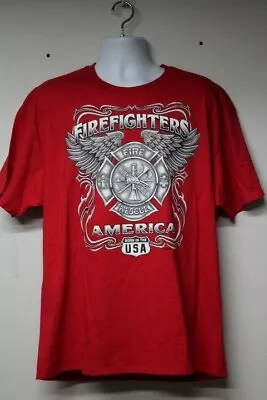 American Firefighters Volunteer Graphic T-Shirt XL Hanes Tagless • $9.99