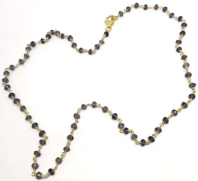 Iolite Necklace Gold On Solid Sterling Silver New. Beaded. 18 . • £39.99
