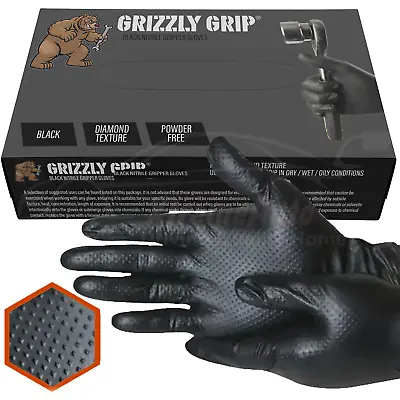 Black Nitrile Disposable Gloves Strong Heavy Duty Powder Free Car Mechanic • £11.99