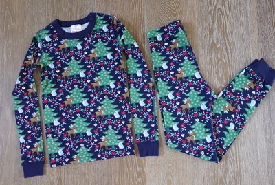 $19.99 • Buy Hanna Andersson Girls Holiday Christams Tree Pajama Size 140/Us 10 EUC
